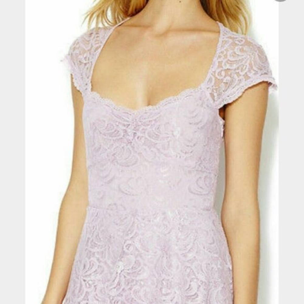 Free People Lavender Lace Skater Dress